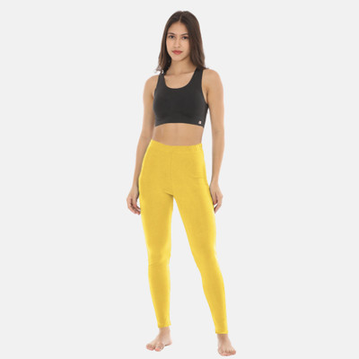 Adira Ankle Length  Western Wear Legging(Yellow, Solid)