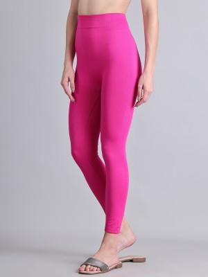 Bamboo Breeze Ankle Length Winter Wear Legging(Pink, Solid)