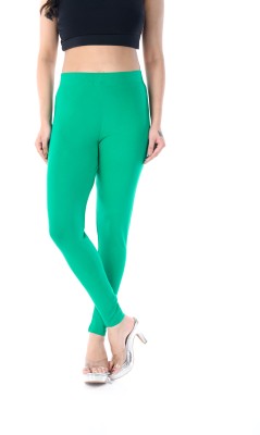 Femme Velvet Ankle Length  Ethnic Wear Legging(Green, Solid)