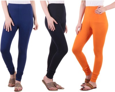 DIAZ Ankle Length  Ethnic Wear Legging(Dark Blue, Blue, Orange, Solid)