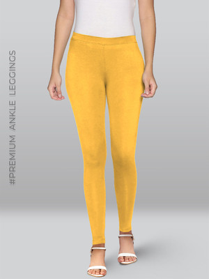 Lyra Ankle Length  Ethnic Wear Legging(Orange, Solid)