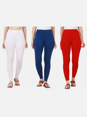 BuyNewTrend Ankle Length Western Wear Legging(White, Blue, Red, Solid)