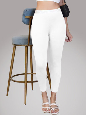 BEING WANTED Ankle Length Western Wear Legging(White, Solid)