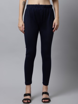 fortuner Ankle Length Winter Wear Legging(Blue, Solid)