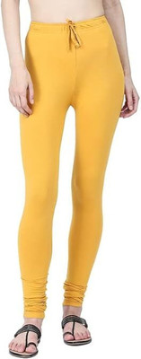 Shelly fashion Churidar  Western Wear Legging(Yellow, Solid)