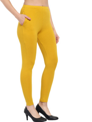 OneSky Footed  Western Wear Legging(Yellow, Solid)