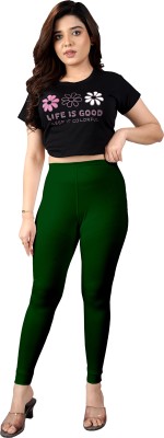 SETIK FASHION Ankle Length Ethnic Wear Legging(Light Green, Solid)