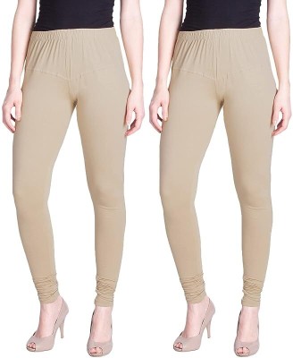 KriSo Churidar  Ethnic Wear Legging(Beige, Beige, Solid)