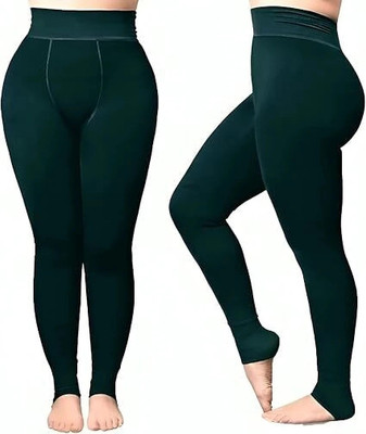 SRIG Ankle Length Winter Wear Legging(Green, Solid)