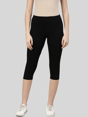 Kryptic 3/4th/Calf Length Western Wear Legging(Black, Solid)