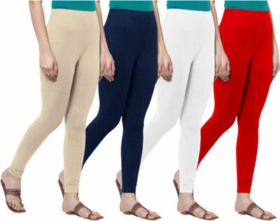F A T A H Churidar  Ethnic Wear Legging(Red, Solid)