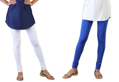 TWIN BIRDS Churidar Length Western Wear Legging(White, Blue, Solid)