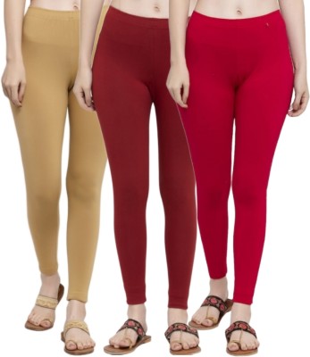 Lamina Collections Ankle Length Ethnic Wear Legging(Beige, Maroon, Red, Solid)