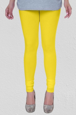 Shelly fashion Churidar  Western Wear Legging(Yellow, Solid)