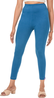 LoveiT Ankle Length Western Wear Legging(Light Blue, Solid)