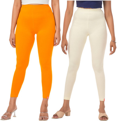 LoveiT Ankle Length Western Wear Legging(Yellow, White, Solid)