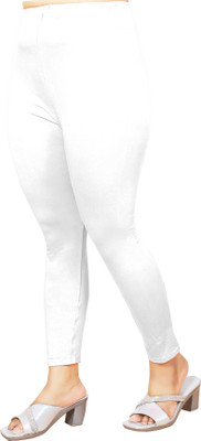 EV11 Ankle Length  Western Wear Legging(White, Solid)