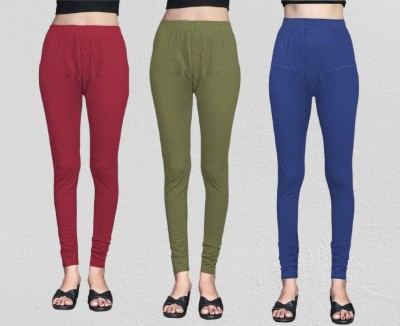 GN SPORTS Churidar  Western Wear Legging(Maroon, Green, Blue, Solid)