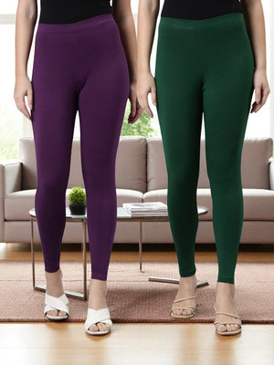 Kryptic Ankle Length  Western Wear Legging(Purple, Green, Solid)