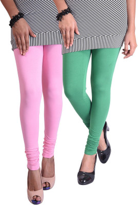 Goldking Churidar  Ethnic Wear Legging(Pink, Green, Solid)