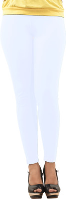 Dollar Missy Ankle Length Ethnic Wear Legging(White, Solid)