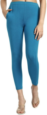 OneSky Ankle Length Western Wear Legging(Blue, Solid)