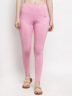 Trend Level Ankle Length  Western Wear Legging(Pink, Solid)