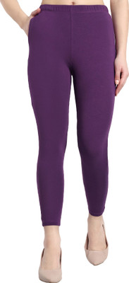 OneSky Ankle Length Western Wear Legging(Purple, Solid)