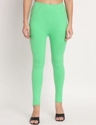 thread plus Ankle Length  Ethnic Wear Legging(Light Green, Solid)