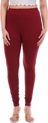tpf Churidar Length Western Wear Legging(Maroon, Solid)