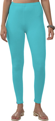 Lyra Ankle Length  Ethnic Wear Legging(Light Blue, Solid)