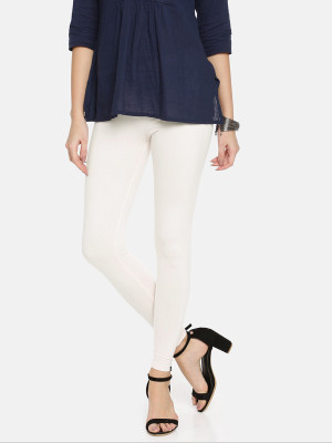 TWIN BIRDS Ankle Length  Ethnic Wear Legging(White, Solid)