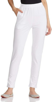 aksa Ankle Length  Ethnic Wear Legging(White, Solid)