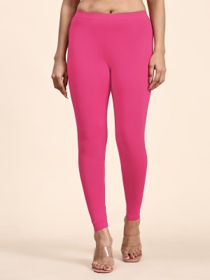 OUTFLITS Ankle Length  Western Wear Legging(Pink, Solid)