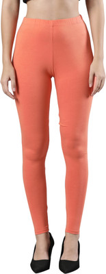 femmora Ankle Length Ethnic Wear Legging(Orange, Solid)