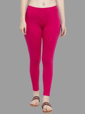 Trend Level Ankle Length Western Wear Legging(Pink, Solid)