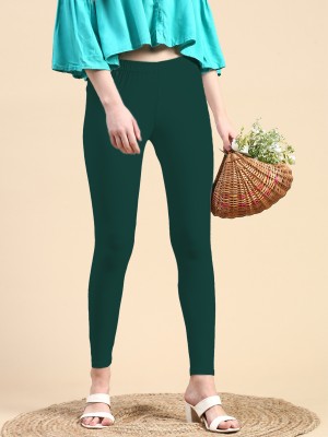 ONLY SHE Ankle Length  Ethnic Wear Legging(Green, Solid)