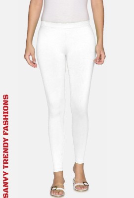 SANVY TRENDY FASHIONS Ankle Length  Western Wear Legging(White, Solid)