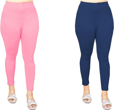 EV11 Ankle Length  Western Wear Legging(Pink, Dark Blue, Solid)