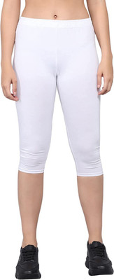 FC First Choice 3/4th/Calf Length Ethnic Wear Legging(White, Solid)