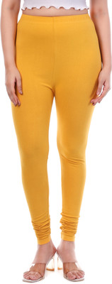 tpf Churidar Length Western Wear Legging(Yellow, Solid)