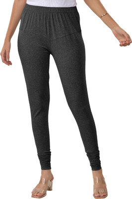Lyra Churidar Length Ethnic Wear Legging(Black, Solid)