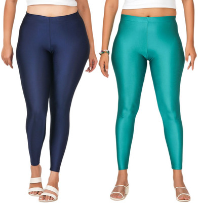 LoveiT Ankle Length Western Wear Legging(Dark Blue, Green, Solid)