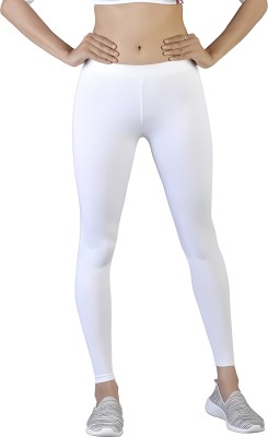 swanker Ankle Length  Western Wear Legging(White, Solid)