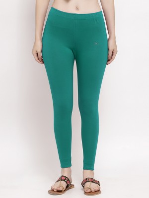 Trend Level Ankle Length  Western Wear Legging(Green, Solid)