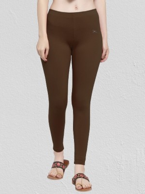 Trend Level Ankle Length  Western Wear Legging(Brown, Solid)