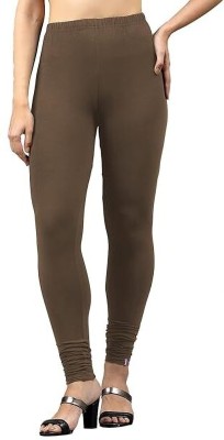 LEEVAJ WORLD Churidar  Ethnic Wear Legging(Brown, Solid)