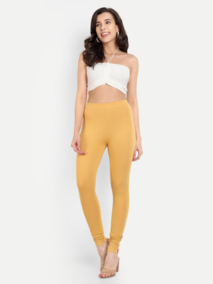 Twin Star Churidar Length Ethnic Wear Legging(Yellow, Solid)