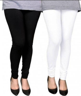 Any Fashion Churidar  Ethnic Wear Legging(White, Black, Solid)