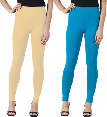 NYMEX Ankle Length Ethnic Wear Legging(Beige, Light Blue, Solid)